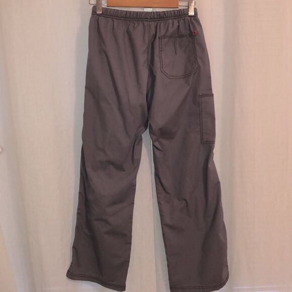 wonder wink SP Gray Pink Cargo Style Drawstring Scrub Pants - Picture 2 of 13